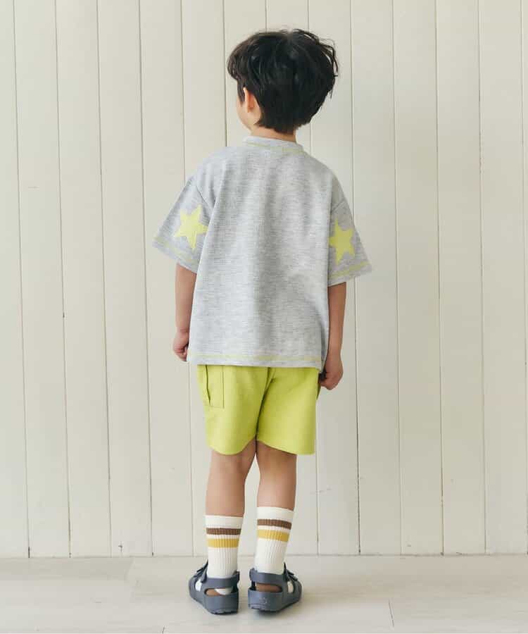 日本童裝 apres les cours 亨利領口星星貼片兩件套裝 80-130cm 男童款 夏季 TOPS PANTS