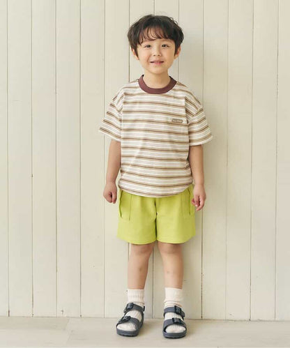日本童裝 apres les cours 亨利領口星星貼片兩件套裝 80-130cm 男童款 夏季 TOPS PANTS