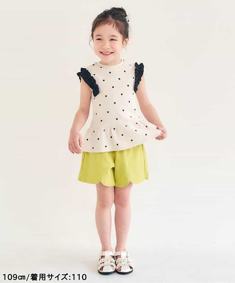 日本童裝 apres les cours 荷葉邊袖華夫格上衣 80-140cm 女童款 夏季 TOPS