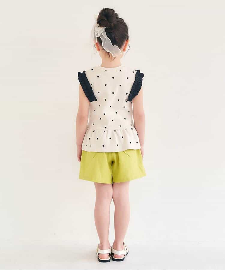 日本童裝 apres les cours 荷葉邊袖華夫格上衣 80-140cm 女童款 夏季 TOPS