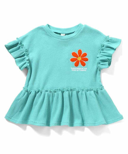 日本童裝 apres les cours 花花貼花上衣 80-140cm 女童款 夏季 TOPS