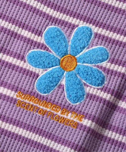 日本童裝 apres les cours 花花貼花上衣 80-140cm 女童款 夏季 TOPS