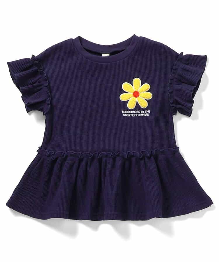日本童裝 apres les cours 花花貼花上衣 80-140cm 女童款 夏季 TOPS