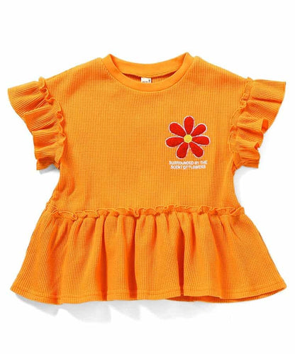 日本童裝 apres les cours 花花貼花上衣 80-140cm 女童款 夏季 TOPS