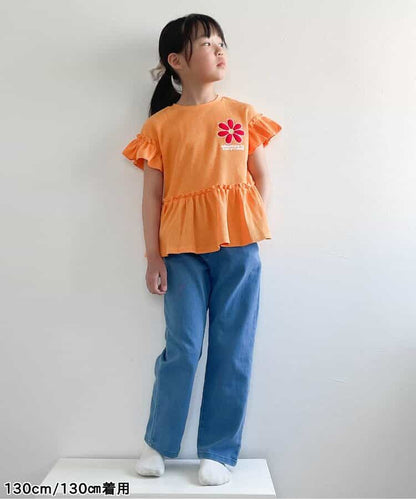 日本童裝 apres les cours 花花貼花上衣 80-140cm 女童款 夏季 TOPS