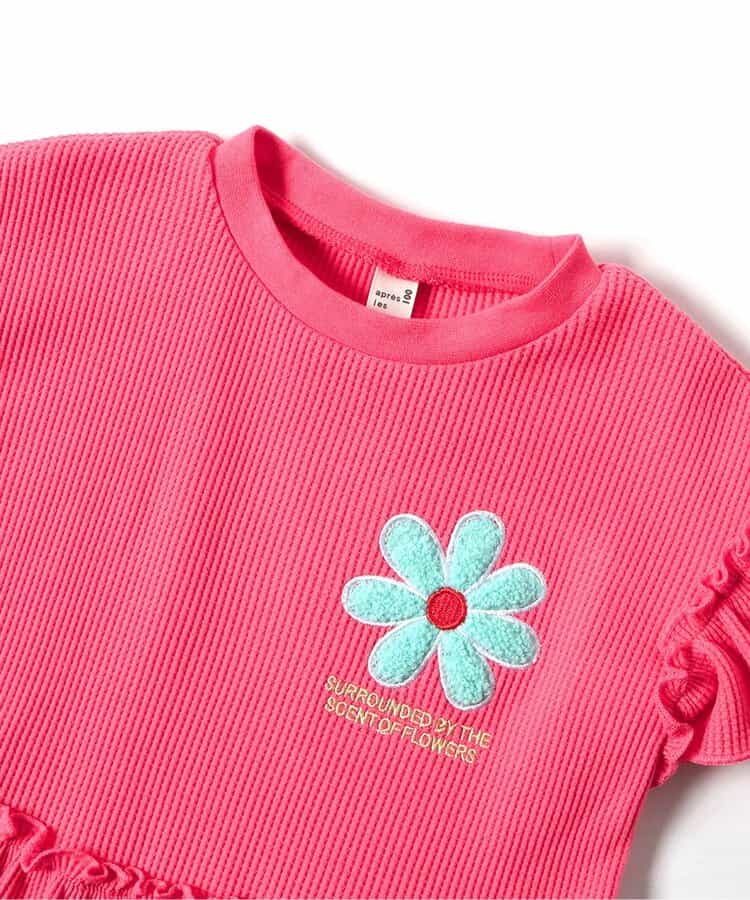 日本童裝 apres les cours 花花貼花上衣 80-140cm 女童款 夏季 TOPS