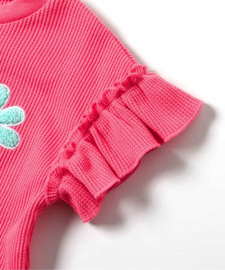 日本童裝 apres les cours 花花貼花上衣 80-140cm 女童款 夏季 TOPS
