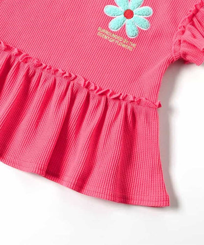 日本童裝 apres les cours 花花貼花上衣 80-140cm 女童款 夏季 TOPS