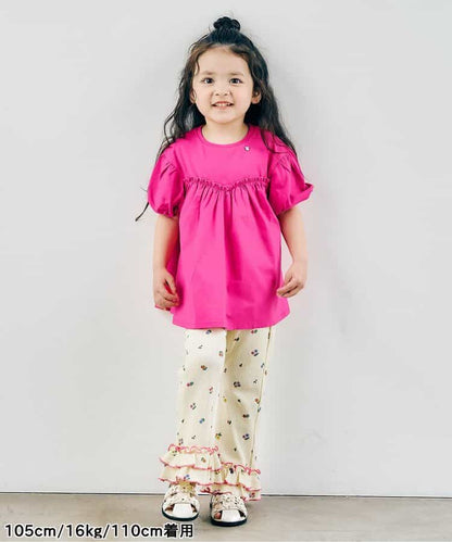 日本童裝 apres les cours 泡泡袖荷葉上衣 80-140cm 女童款 夏季 TOPS