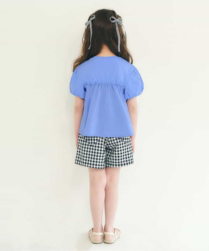 日本童裝 apres les cours 泡泡袖荷葉上衣 80-140cm 女童款 夏季 TOPS