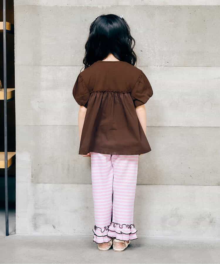日本童裝 apres les cours 泡泡袖荷葉上衣 80-140cm 女童款 夏季 TOPS