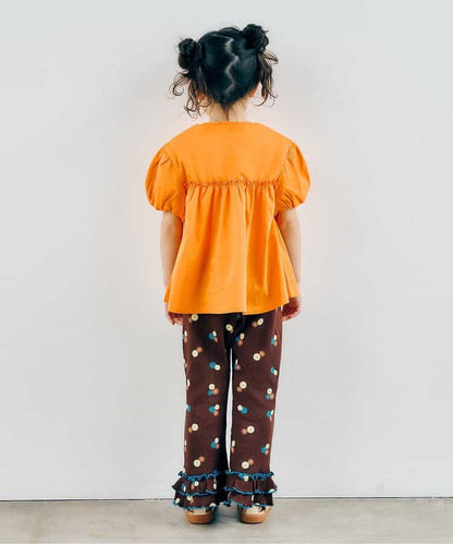 日本童裝 apres les cours 泡泡袖荷葉上衣 80-140cm 女童款 夏季 TOPS
