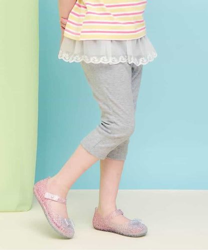 日本童裝 apres les cours 接觸冷感 蕾絲七分緊身褲 80-130cm 女童款 夏季 PANTS