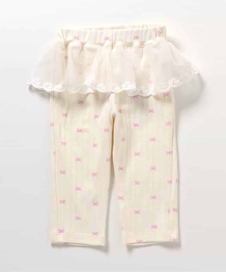 日本童裝 apres les cours 接觸冷感 蕾絲七分緊身褲 80-130cm 女童款 夏季 PANTS