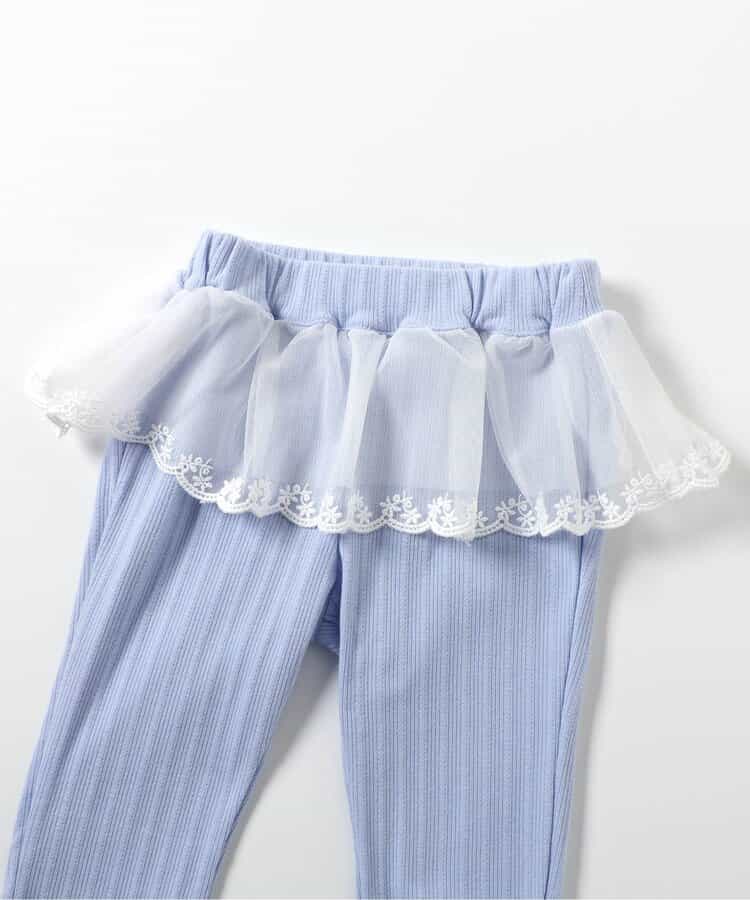 日本童裝 apres les cours 接觸冷感 蕾絲七分緊身褲 80-130cm 女童款 夏季 PANTS