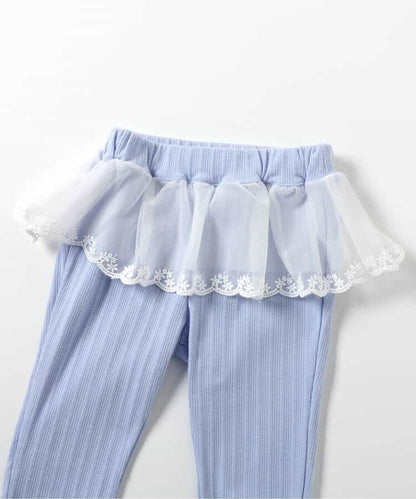 日本童裝 apres les cours 接觸冷感 蕾絲七分緊身褲 80-130cm 女童款 夏季 PANTS