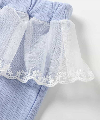 日本童裝 apres les cours 接觸冷感 蕾絲七分緊身褲 80-130cm 女童款 夏季 PANTS