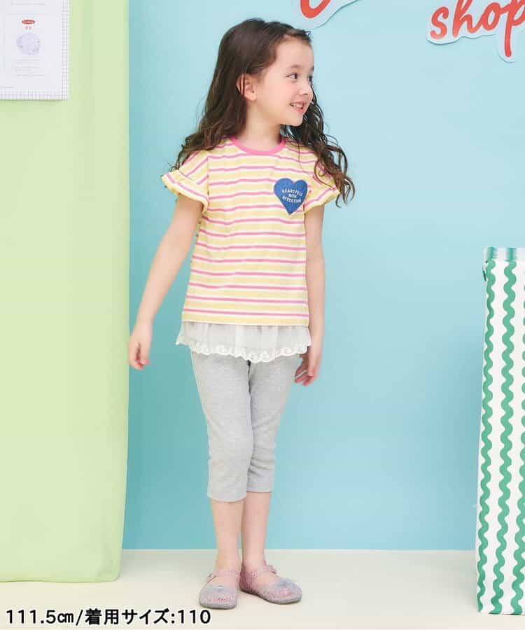 日本童裝 apres les cours 接觸冷感 蕾絲七分緊身褲 80-130cm 女童款 夏季 PANTS