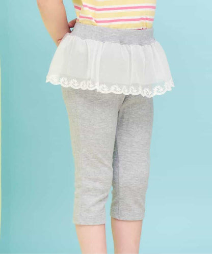 日本童裝 apres les cours 接觸冷感 蕾絲七分緊身褲 80-130cm 女童款 夏季 PANTS