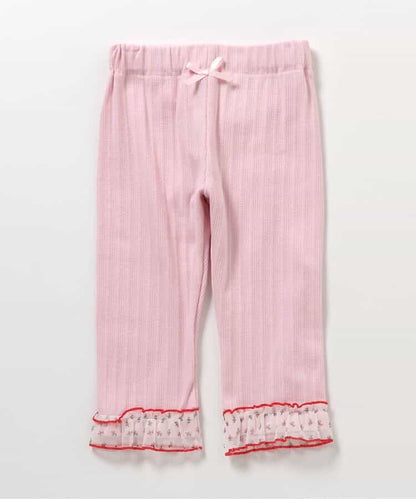 日本童裝 apres les cours 接觸冷感 荷葉邊七分緊身褲 80-130cm 女童款 夏季 PANTS