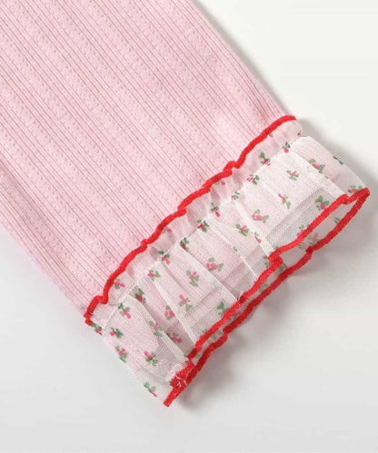 日本童裝 apres les cours 接觸冷感 荷葉邊七分緊身褲 80-130cm 女童款 夏季 PANTS