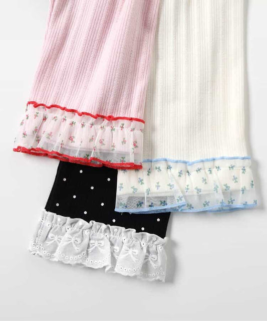 日本童裝 apres les cours 接觸冷感 荷葉邊七分緊身褲 80-130cm 女童款 夏季 PANTS