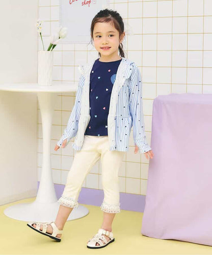 日本童裝 apres les cours 接觸冷感 荷葉邊七分緊身褲 80-130cm 女童款 夏季 PANTS