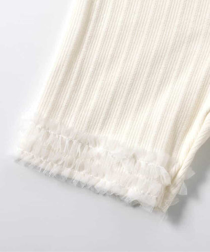 日本童裝 apres les cours 接觸冷感 荷葉邊打底褲 80-130cm 女童款 夏季 PANTS