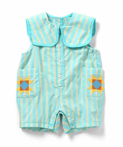 日本童裝 apres les cours 格紋條紋連衣 70-80cm 男童款 夏季 Jumpsuit
