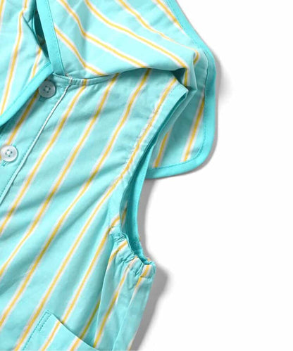 日本童裝 apres les cours 格紋條紋連衣 70-80cm 男童款 夏季 Jumpsuit