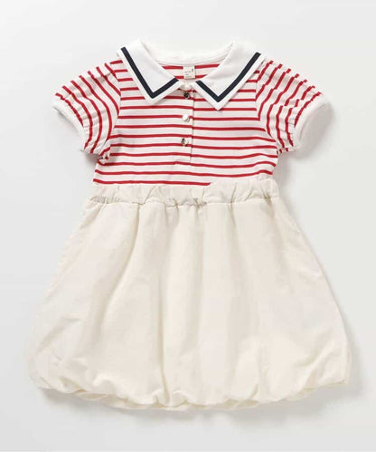 日本童裝 apres les cours 水手領泡泡連身裙 80-140cm 女童款 夏季 DRESSES