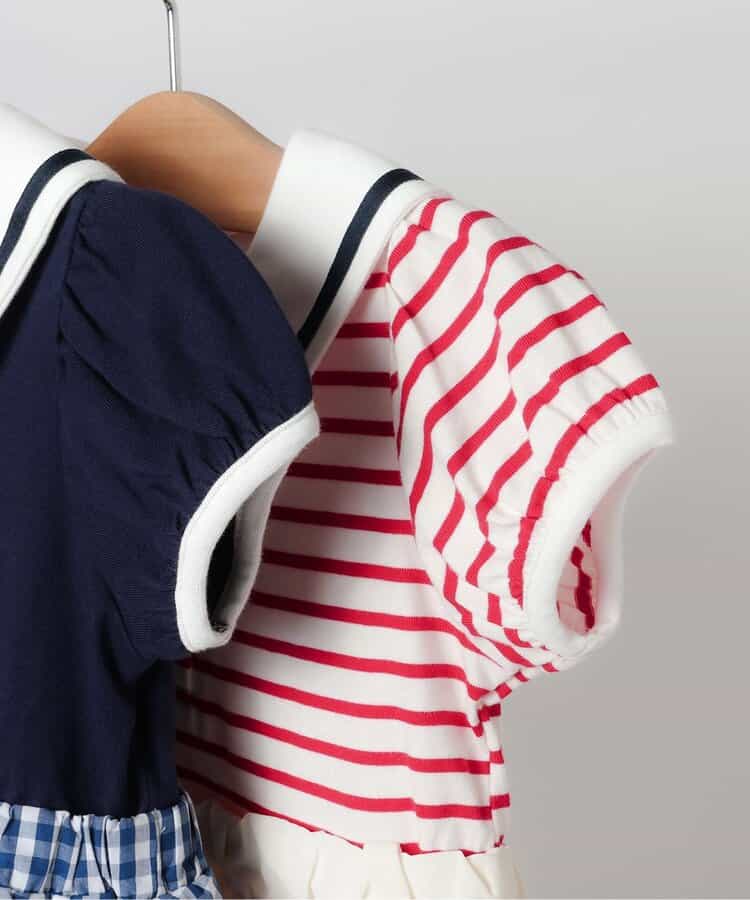 日本童裝 apres les cours 水手領泡泡連身裙 80-140cm 女童款 夏季 DRESSES