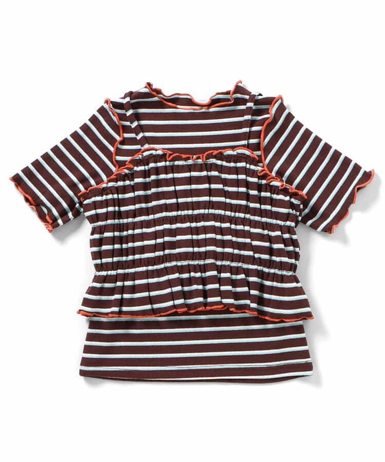 日本童裝 apres les cours 條紋上衣及吊帶兩件套裝 90-140cm 女童款 夏季 TOPS