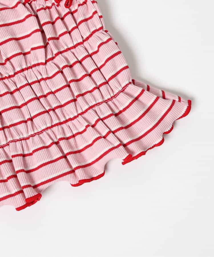 日本童裝 apres les cours 條紋上衣及吊帶兩件套裝 90-140cm 女童款 夏季 TOPS