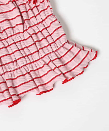 日本童裝 apres les cours 條紋上衣及吊帶兩件套裝 90-140cm 女童款 夏季 TOPS
