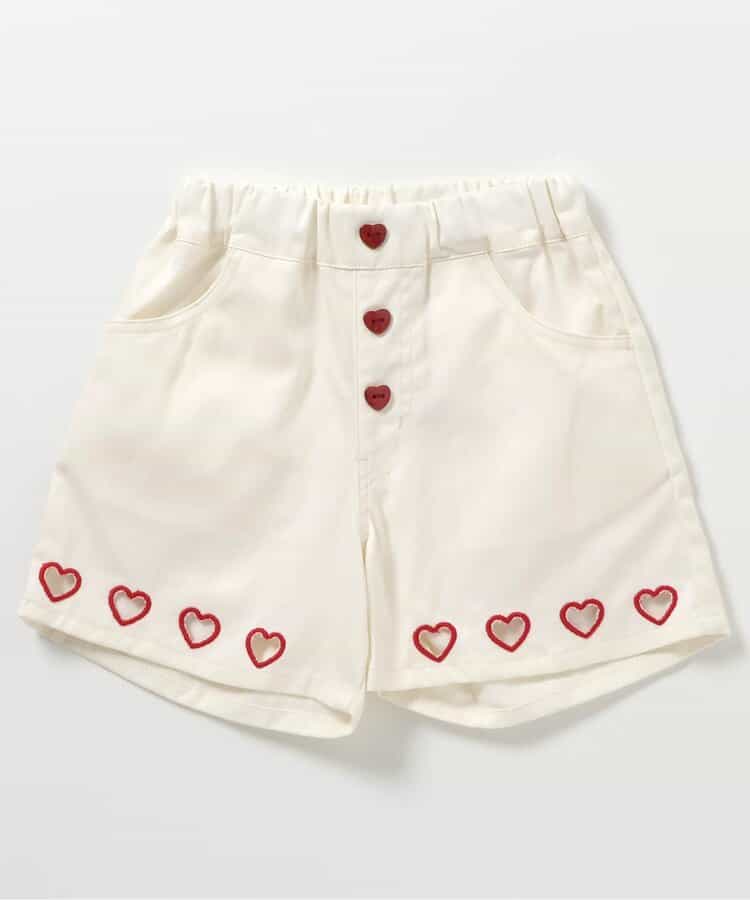 日本童裝 apres les cours 心型刺繡短褲 80-140cm 女童款 夏季 PANTS