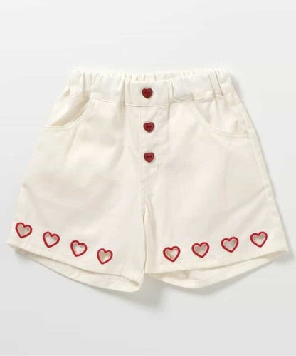 日本童裝 apres les cours 心型刺繡短褲 80-140cm 女童款 夏季 PANTS