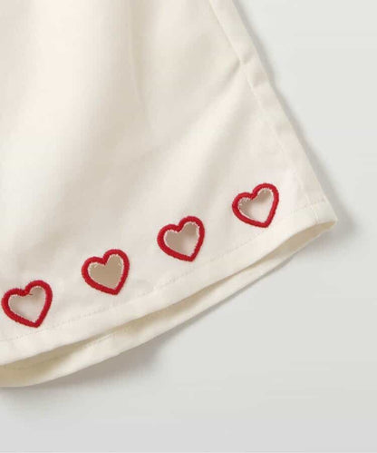 日本童裝 apres les cours 心型刺繡短褲 80-140cm 女童款 夏季 PANTS