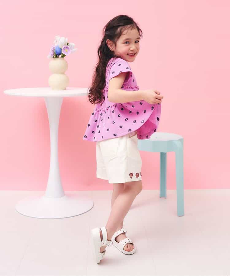 日本童裝 apres les cours 心型刺繡短褲 80-140cm 女童款 夏季 PANTS