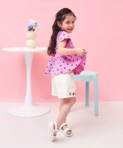 日本童裝 apres les cours 心型刺繡短褲 80-140cm 女童款 夏季 PANTS