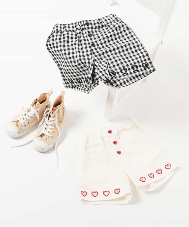 日本童裝 apres les cours 心型刺繡短褲 80-140cm 女童款 夏季 PANTS