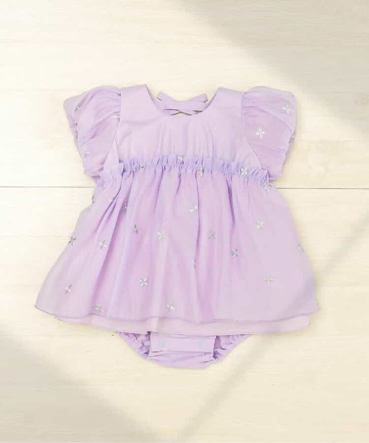日本童裝 apres les cours 花花亮片刺繡連衣 70-80cm 女童款 初生嬰兒 夏季 Jumpsuit