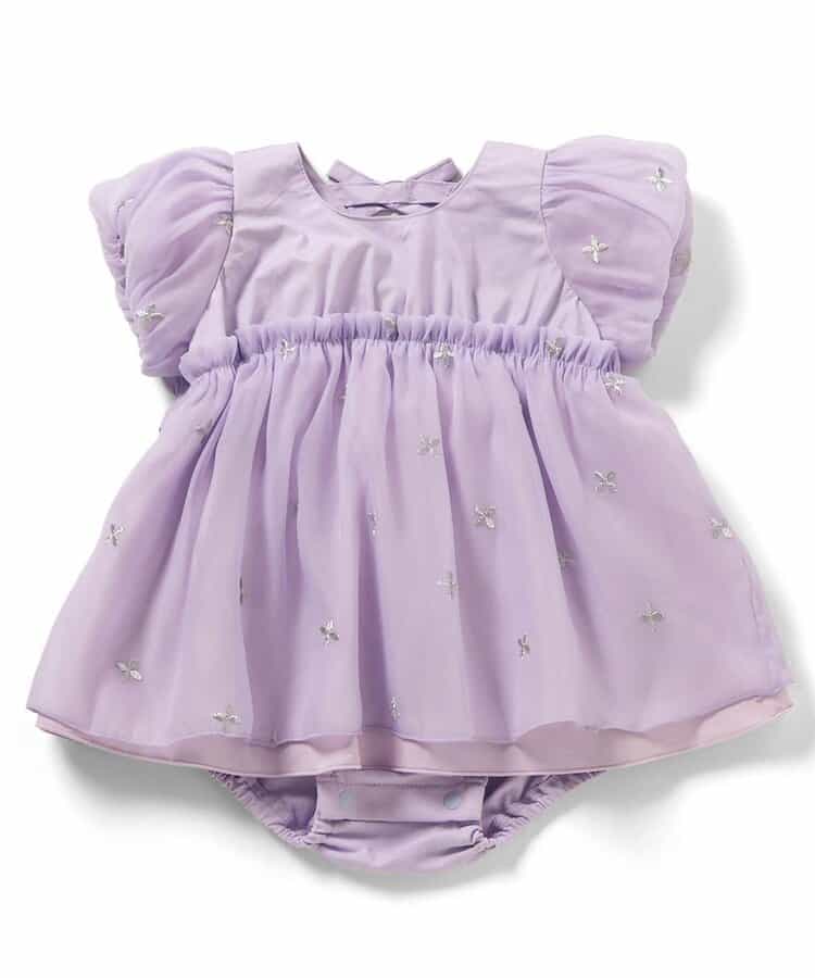 日本童裝 apres les cours 花花亮片刺繡連衣 70-80cm 女童款 初生嬰兒 夏季 Jumpsuit