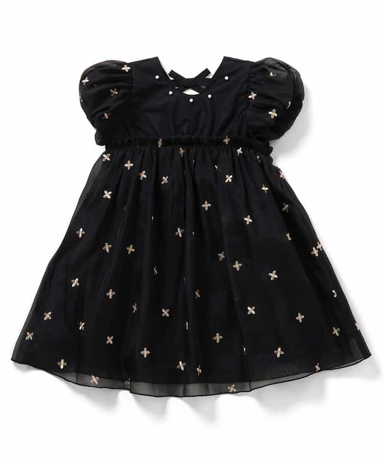 日本童裝 apres les cours 珍珠刺繡網紗連身裙 90-140cm 女童款 夏季 DRESSES