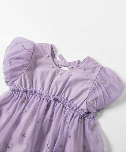 日本童裝 apres les cours 珍珠刺繡網紗連身裙 90-140cm 女童款 夏季 DRESSES
