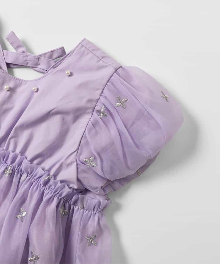 日本童裝 apres les cours 珍珠刺繡網紗連身裙 90-140cm 女童款 夏季 DRESSES
