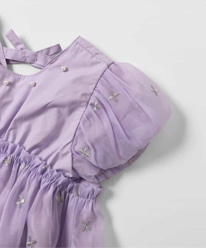 日本童裝 apres les cours 珍珠刺繡網紗連身裙 90-140cm 女童款 夏季 DRESSES