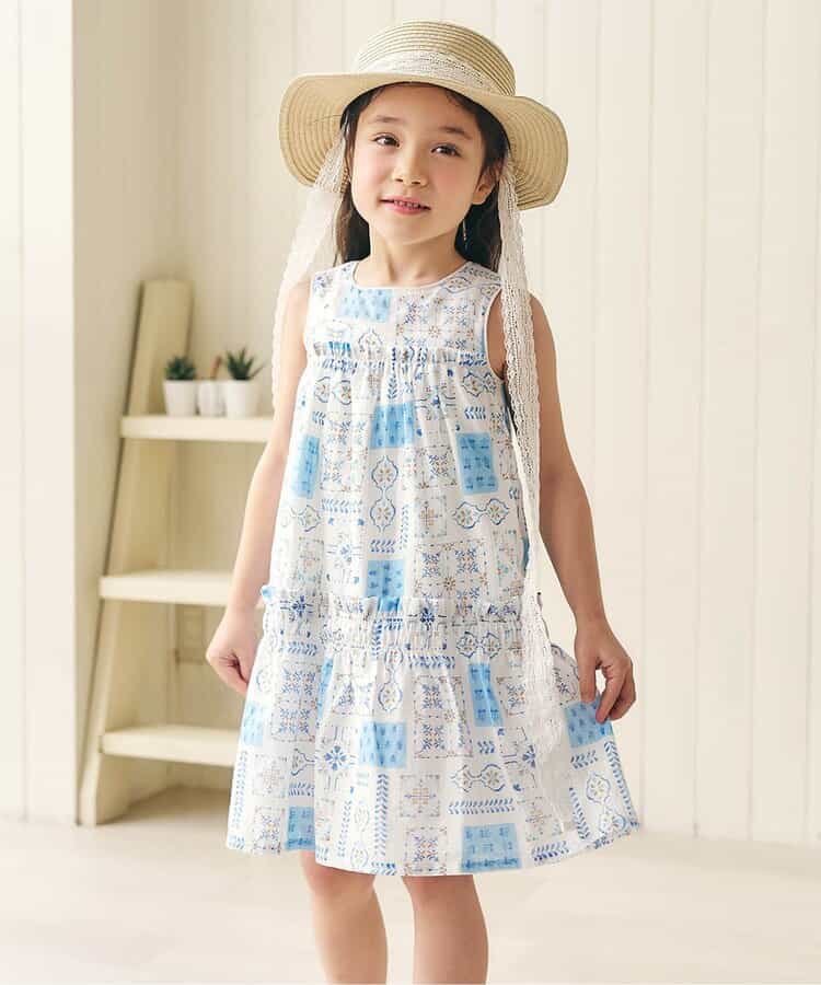 日本童裝 apres les cours 夏季印花連身裙 80-140cm 女童款 夏季 DRESSES