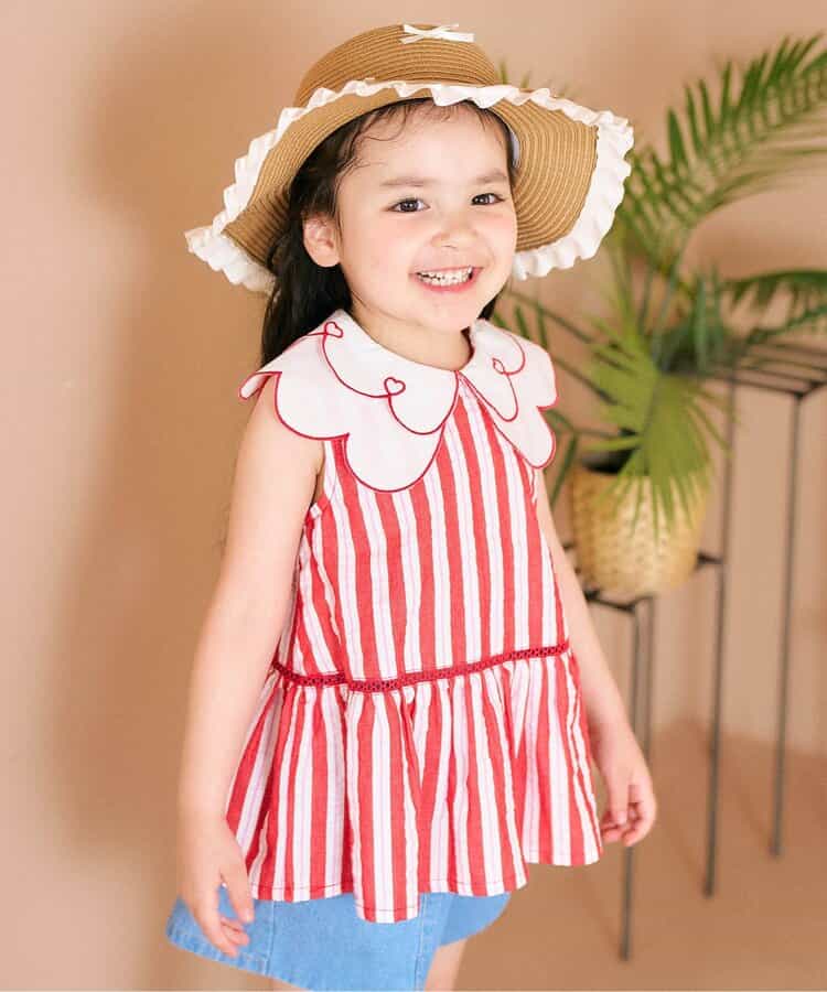 日本童裝 apres les cours 花花領上衣 80-140cm 女童款 夏季 TOPS