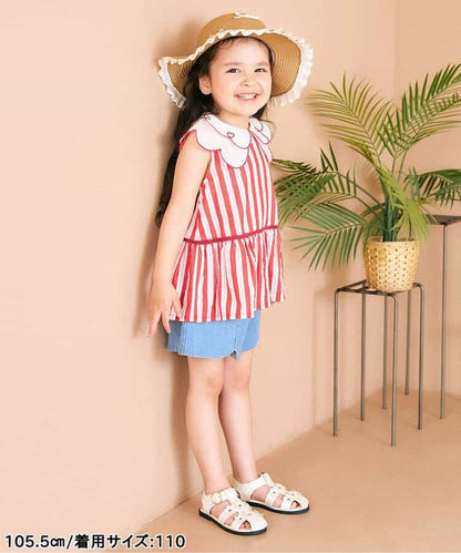 日本童裝 apres les cours 花花領上衣 80-140cm 女童款 夏季 TOPS